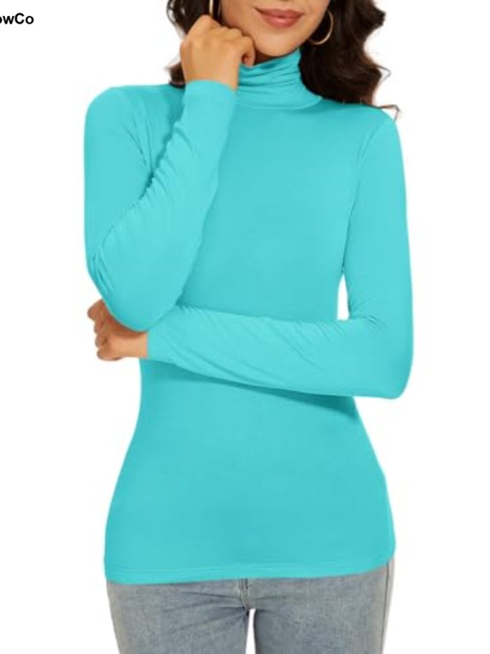 Turtleneck Long Sleeve Thermal Top Slim Fit Lightweight Base Layer Tee